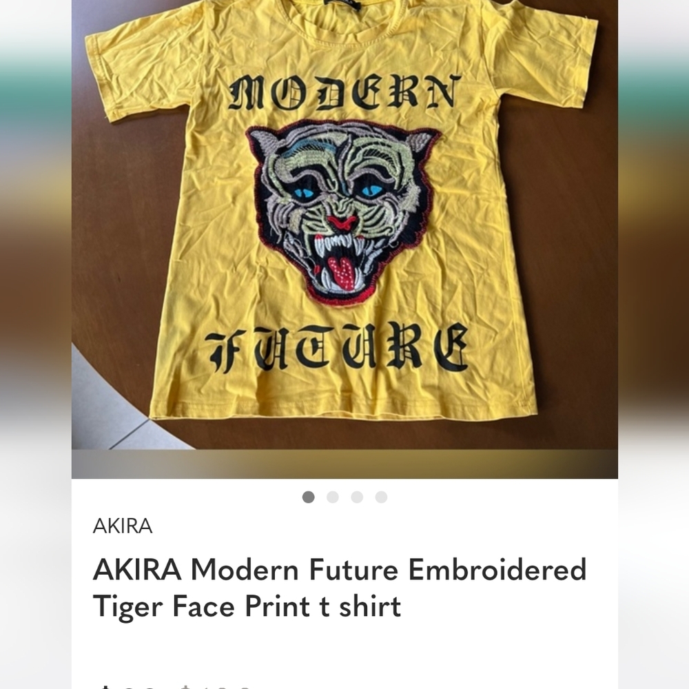 AKIRA Modern Future Embroidered Tiger Face Print t shirt